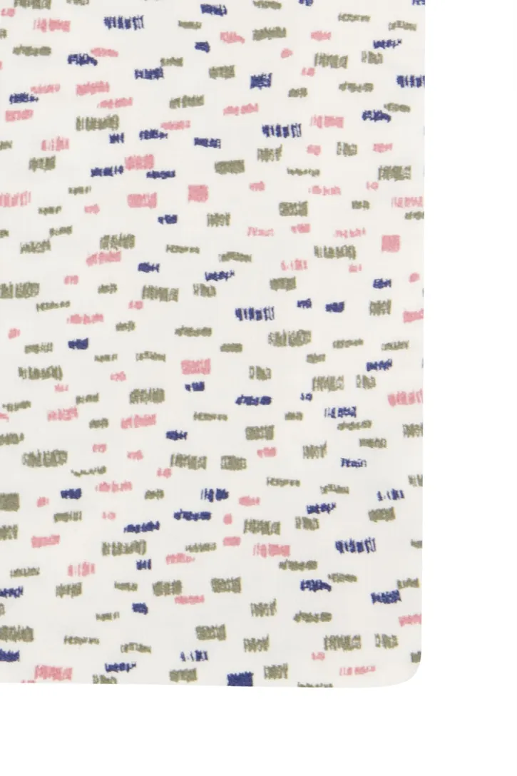 Ledub overhemd Modern Fit New wit print katoen