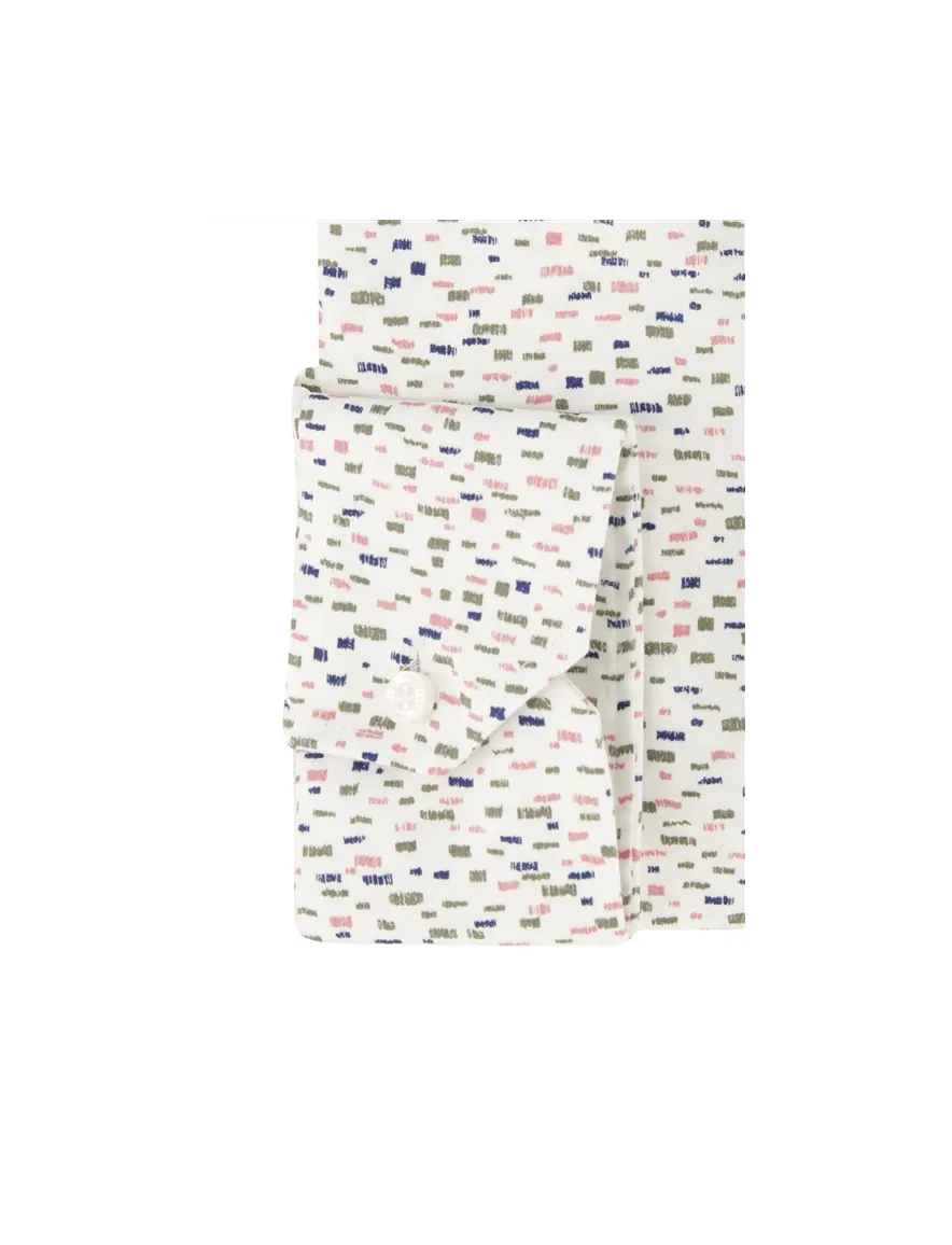 Ledub overhemd mouwlengte 7 Modern Fit New normale fit groen geprint