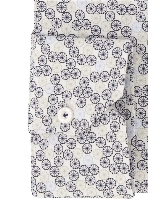 Ledub overhemd patroon wit blauw geprint