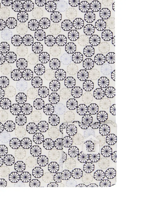 Ledub overhemd patroon wit blauw geprint