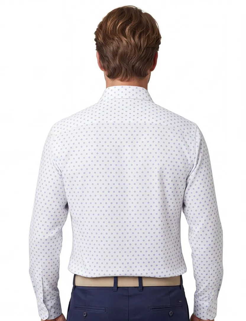 overhemd John Miller wit geprint tailored fit