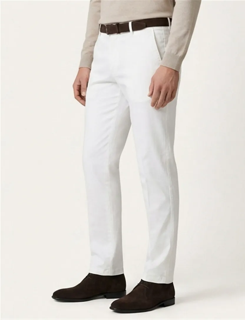 M.E.N.S. witte katoenen chino madison u