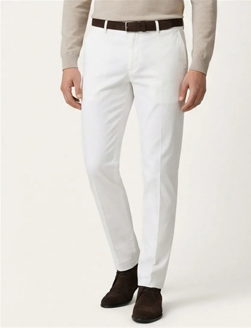M.E.N.S. witte katoenen chino madison u