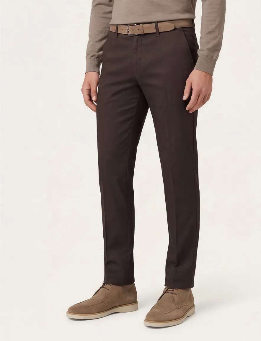 M.E.N.S. katoenen chino donkerbruin Madison u