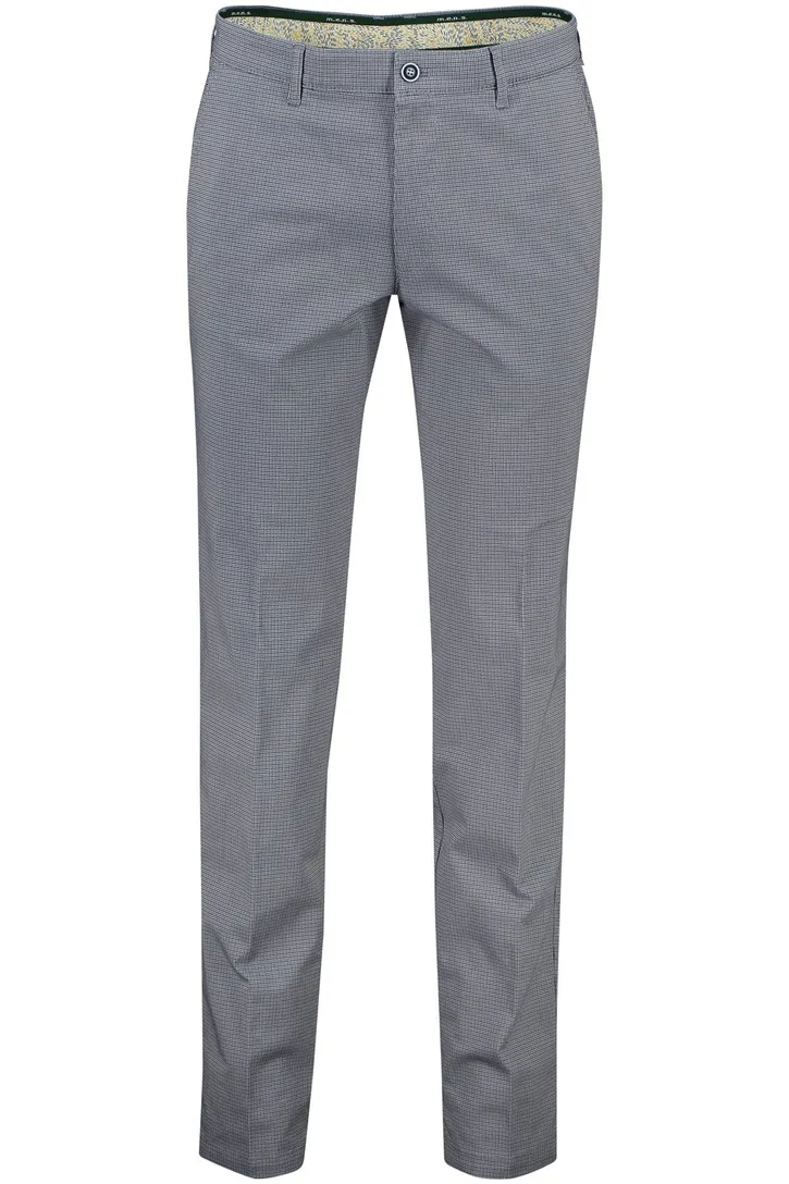katoenen M.E.N.S. Madison broek blauw geruit chino