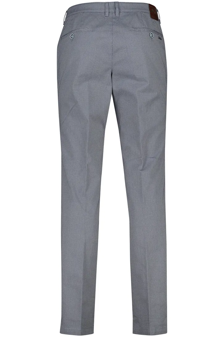 katoenen M.E.N.S. Madison broek blauw geruit chino