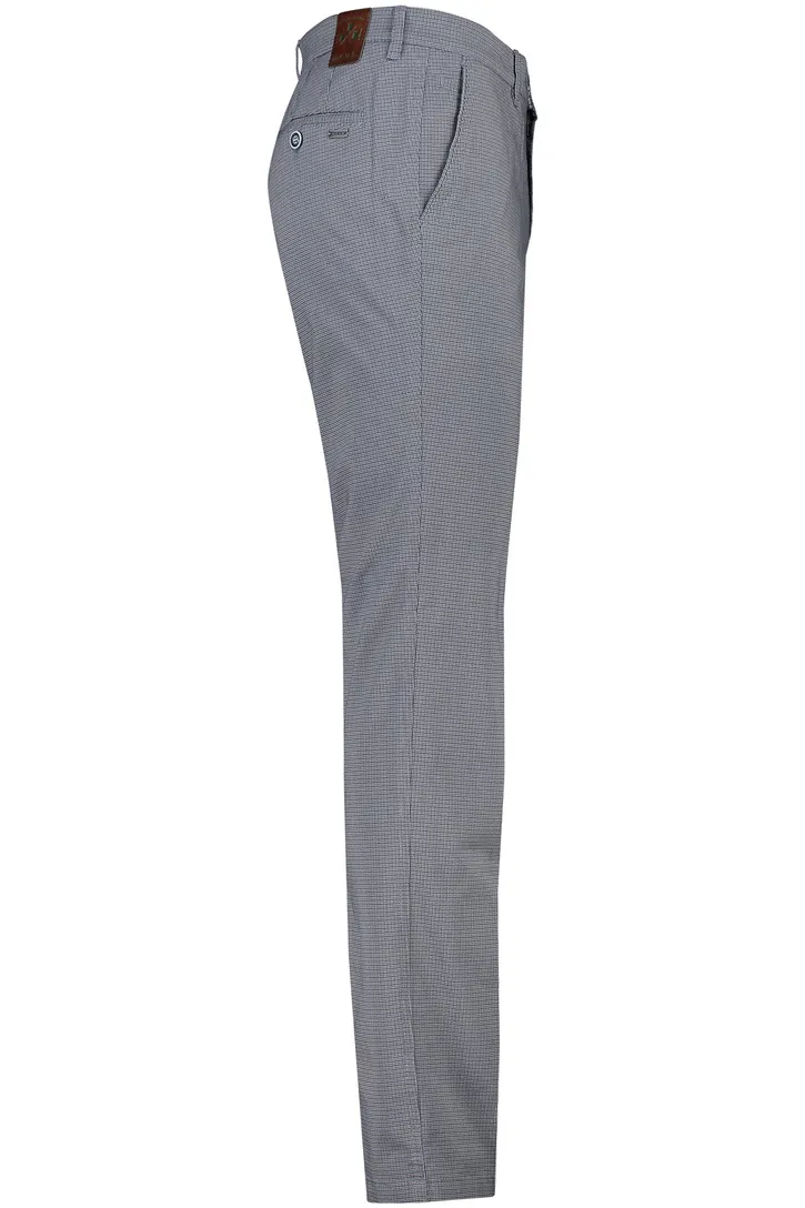 katoenen M.E.N.S. Madison broek blauw geruit chino