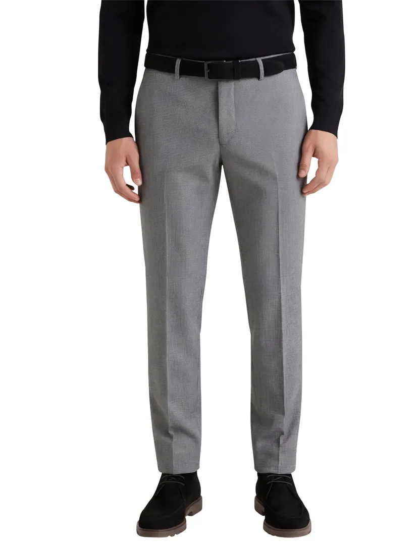 katoenen M.E.N.S. Madison broek blauw geruit chino