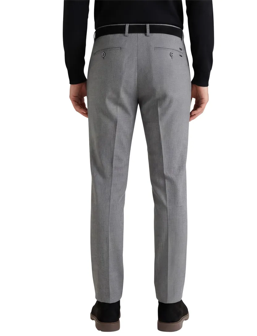 katoenen M.E.N.S. Madison broek blauw geruit chino