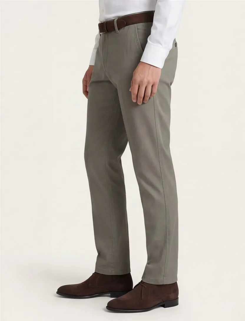 Katoenen M.E.N.S. chino grijs madison
