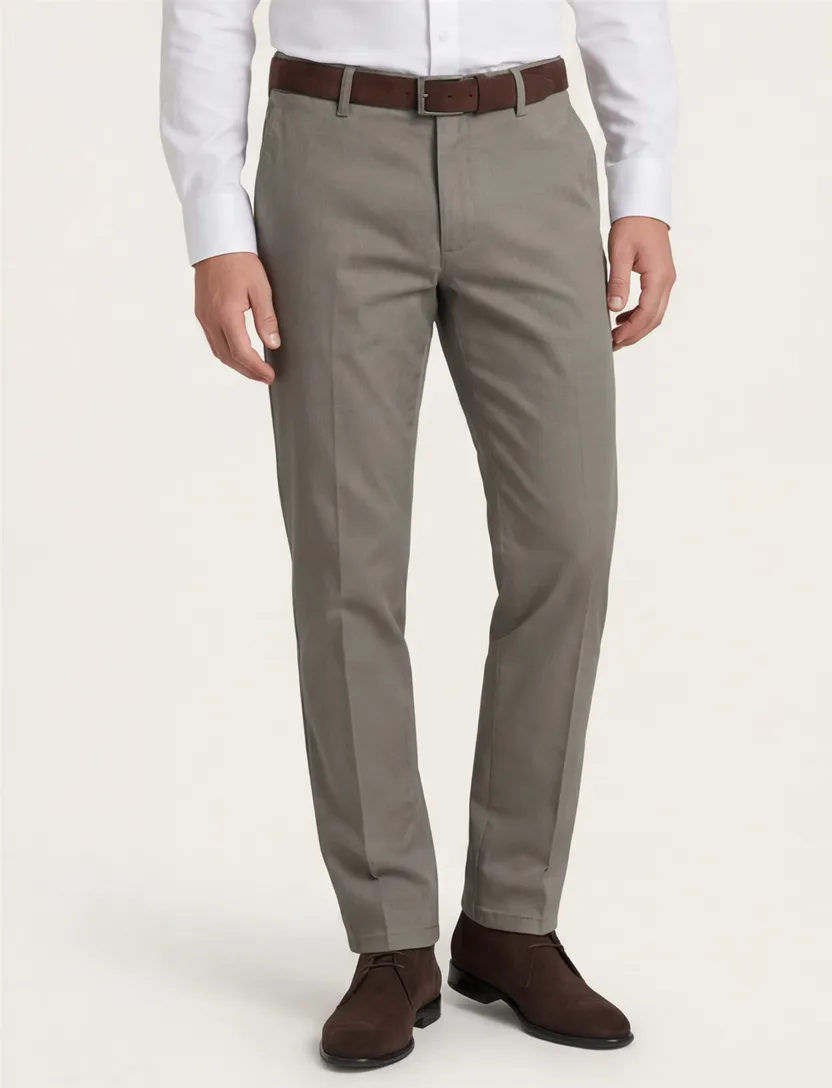 Katoenen M.E.N.S. chino grijs madison
