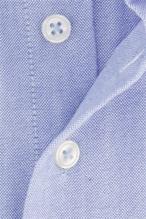 Portofino casual overhemd wijde fit lichtblauw uni 100% katoen