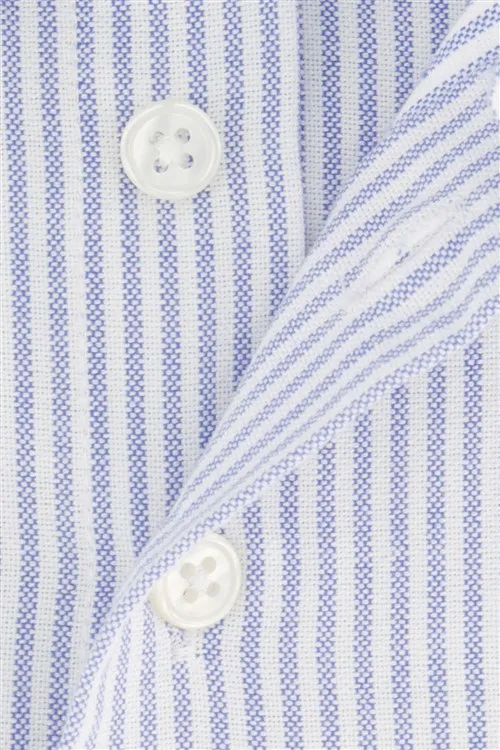 Portofino casual overhemd wijde fit blauw wit streep katoen