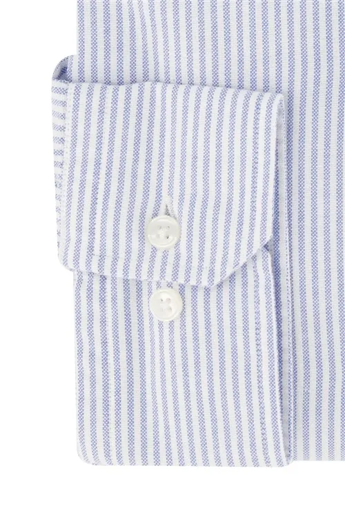 Portofino casual overhemd wijde fit blauw wit streep katoen