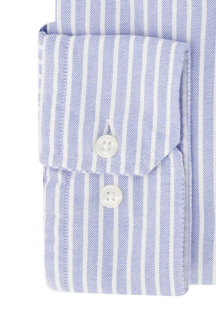 Portofino casual overhemd wijde fit lichtblauw wit gestreept