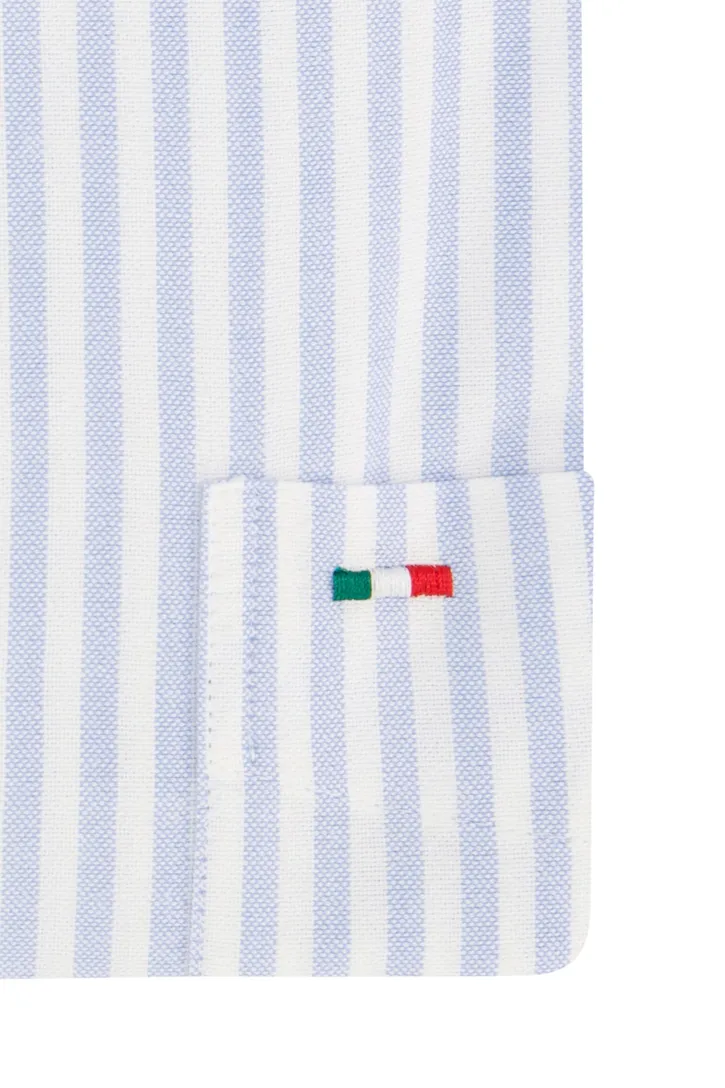 Portofino casual overhemd lichtblauw gestreept