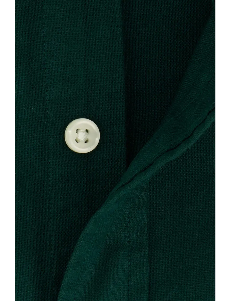 Polo Ralph Lauren casual overhemd slim fit groen effen 100% katoen