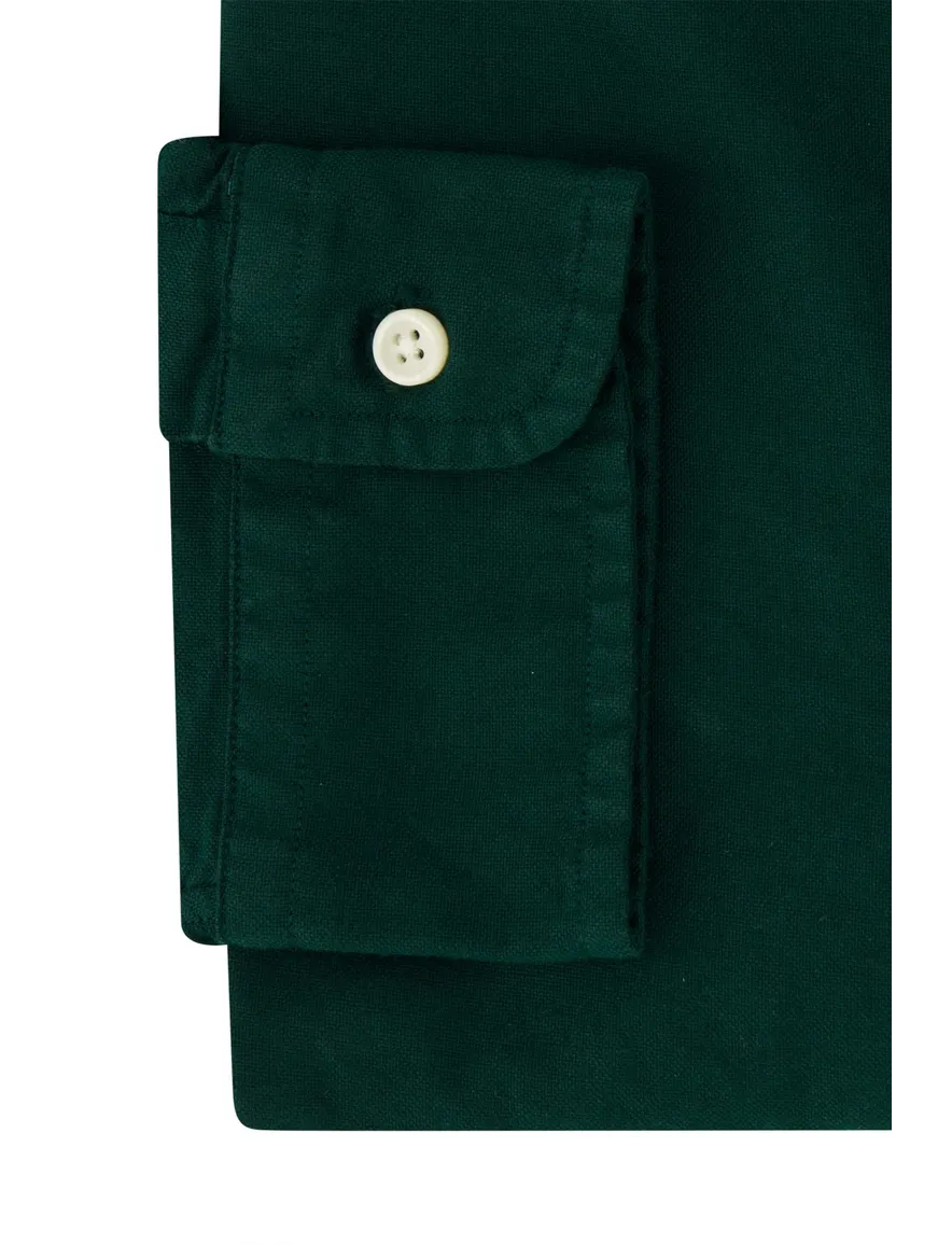 Polo Ralph Lauren casual overhemd slim fit groen effen 100% katoen