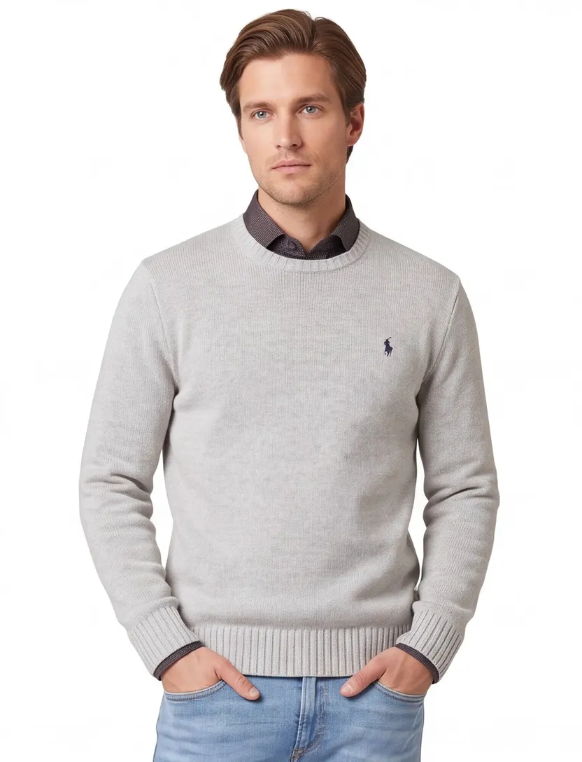 Polo Ralph Lauren sweater katoen ronde hals grijs