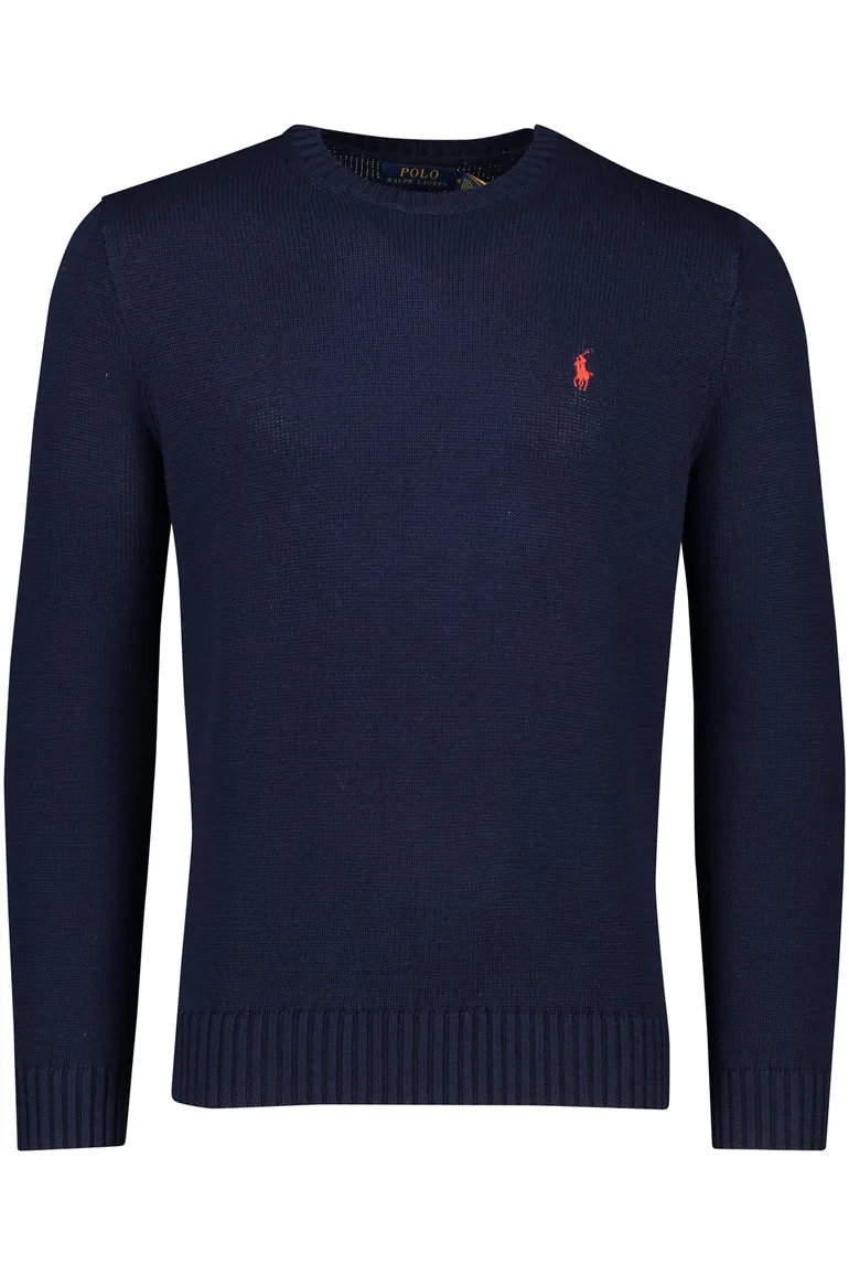 Polo Ralph Lauren trui ronde hals donkerblauw effen katoen
