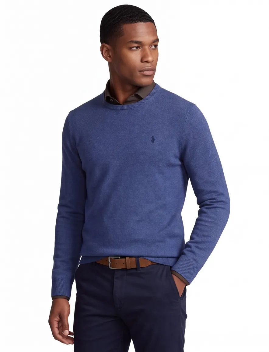 Polo Ralph Lauren trui ronde hals blauw 100% wol