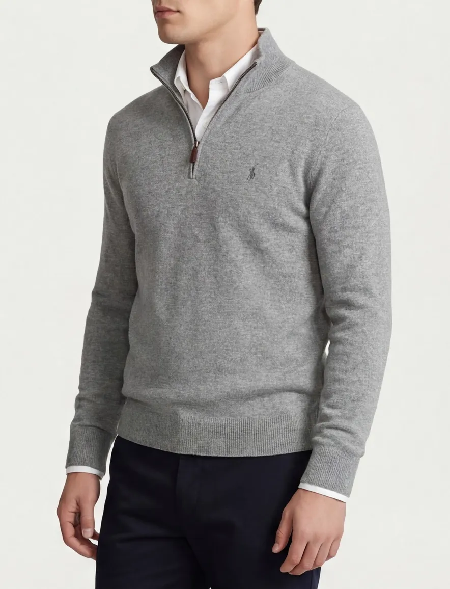 Polo Ralph Lauren trui opstaande kraag grijs wol