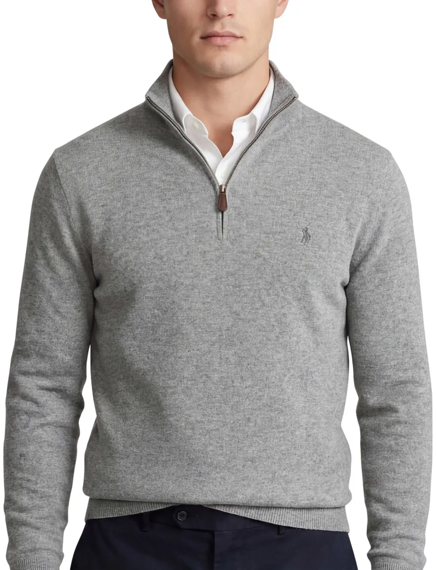 Polo Ralph Lauren trui opstaande kraag grijs wol