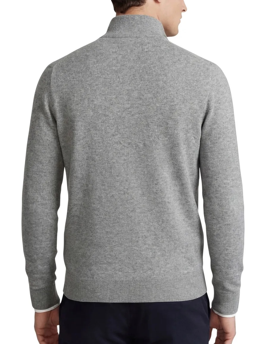 Polo Ralph Lauren trui opstaande kraag grijs wol