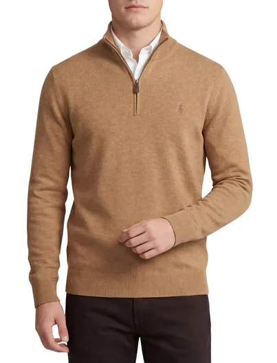 Polo Ralph Lauren Polo Ralph Lauren trui opstaande kraag bruin wol
