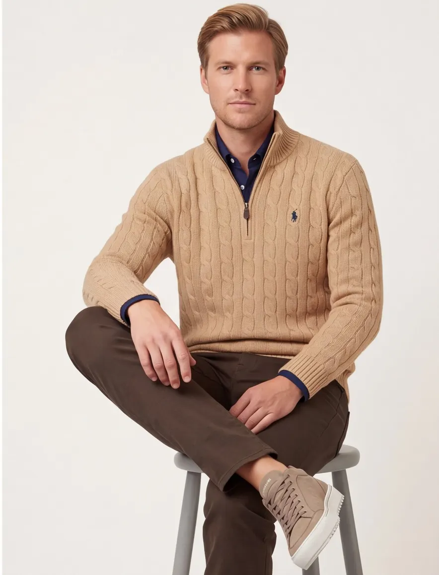Polo Ralph Lauren trui beige rits