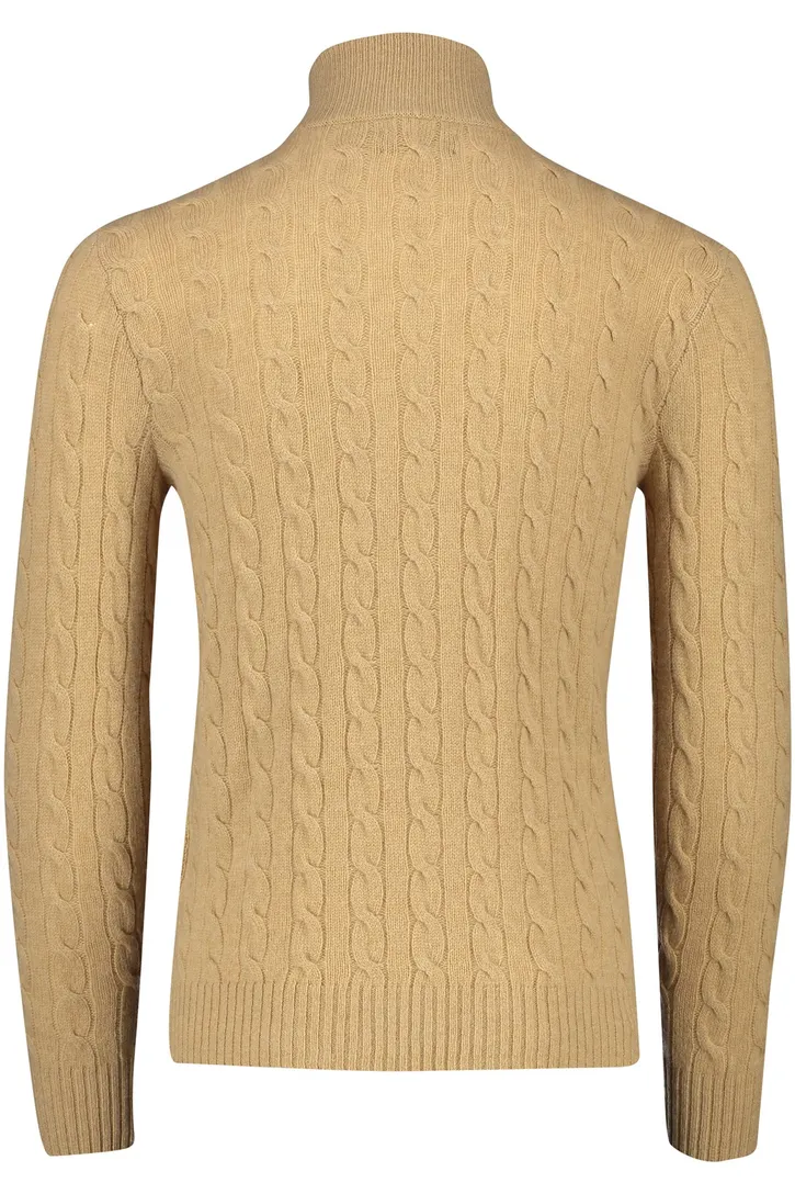 Wollen Polo Ralph Lauren trui halfzip beige
