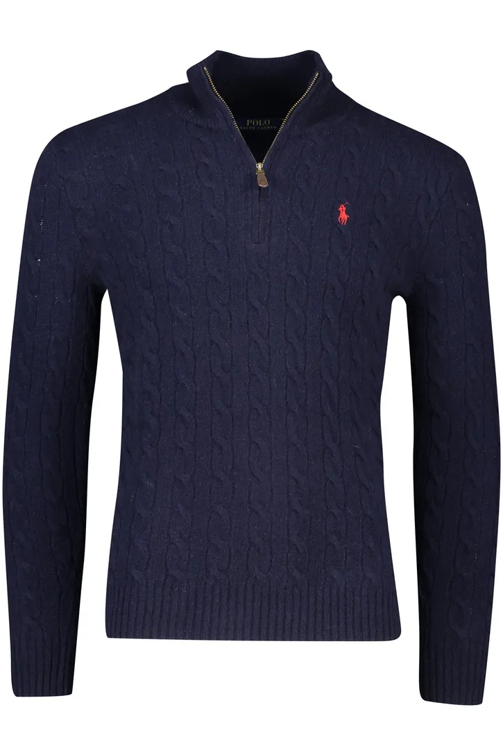 Polo Ralph Lauren trui wol halfzip navy