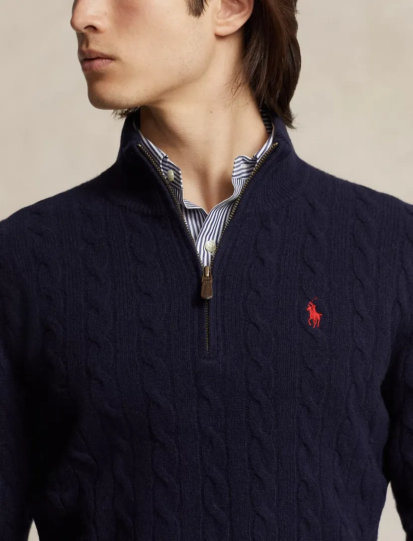 Polo Ralph Lauren trui wol halfzip navy