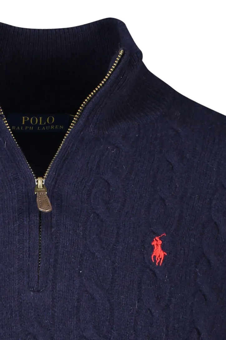 Polo Ralph Lauren trui wol halfzip navy
