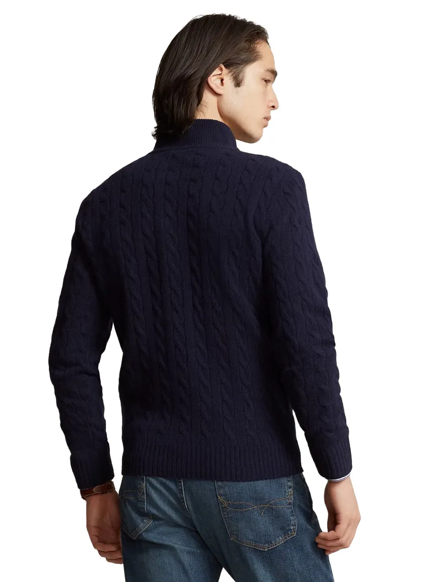 Polo Ralph Lauren trui halfzip navy wol