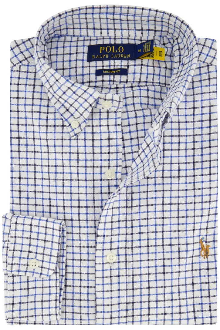 Polo Ralph Lauren Custom Fit overhemd lichtblauw geruit