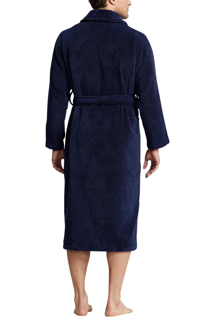Katoenen Polo Ralph Lauren badjas donkerblauw