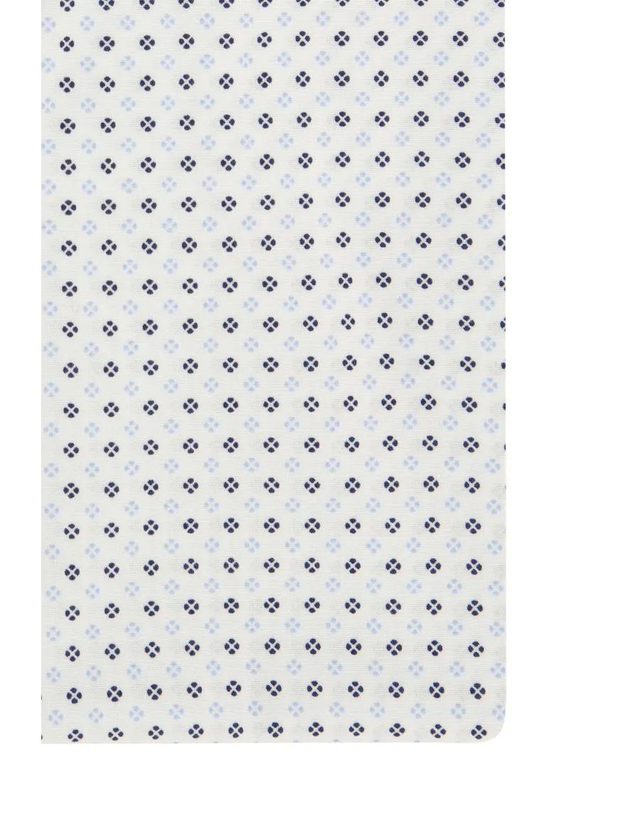 Olymp overhemd mouwlengte 7 Level Five slim fit wit geprint katoen