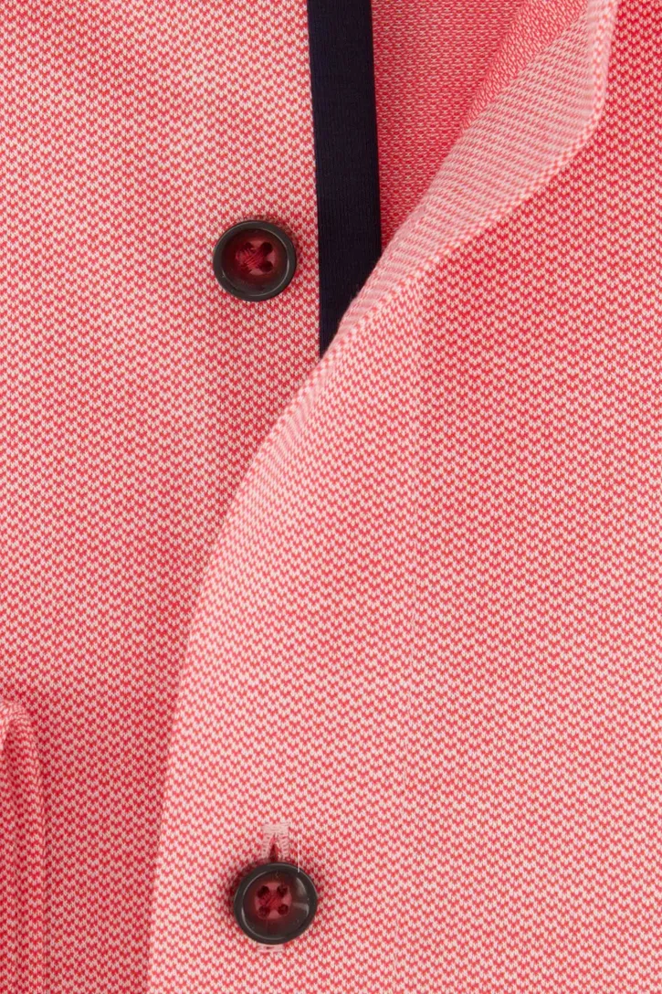 Olymp Luxor 24/Seven overhemd Modern Fit roze effen katoen
