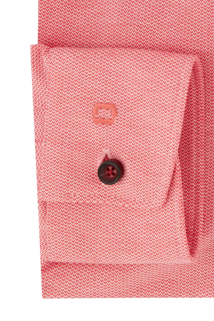 Olymp Luxor 24/Seven overhemd Modern Fit roze effen katoen