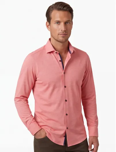 Olymp Olymp 24/7 Luxor Modern Fit normale fit roze effen katoen