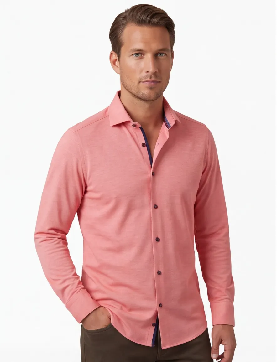 Overhemd Olymp wide spread roze/rood