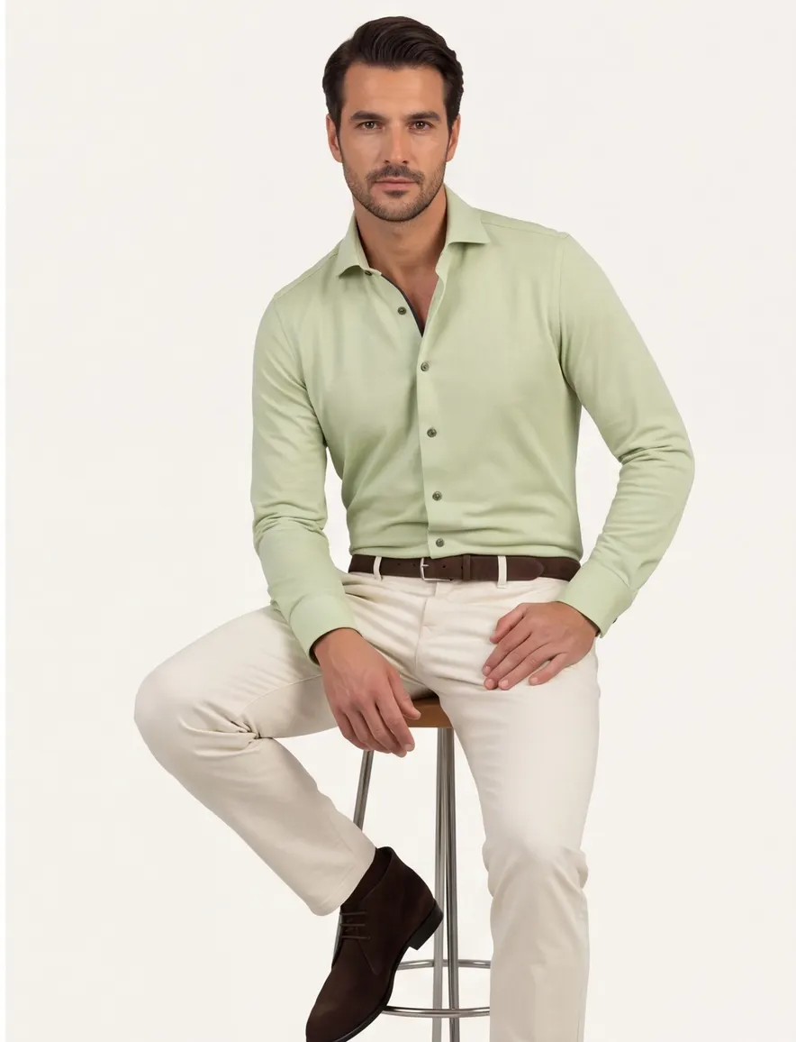 Olymp luxor overhemd groen modern fit