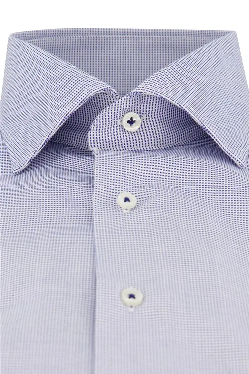 Korte mouw overhemd Eterna blauw geprint