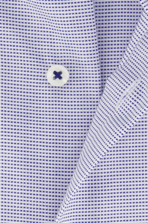 Korte mouw overhemd Eterna blauw geprint