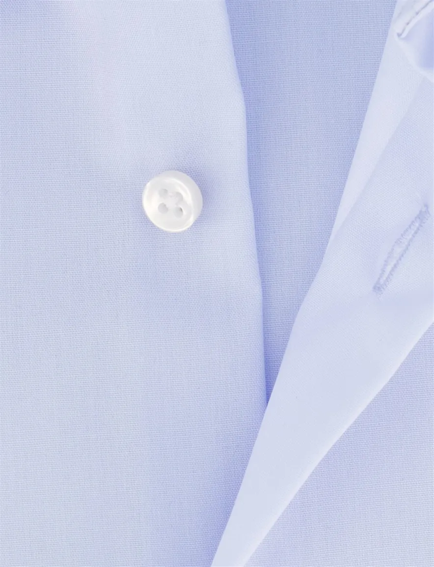 Eterna business overhemd Comfort Fit lichtblauw borstzak effen katoen