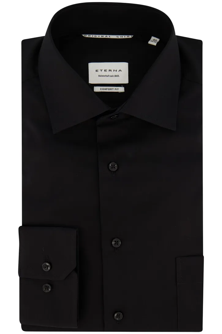 Eterna overhemd zwart comfort fit
