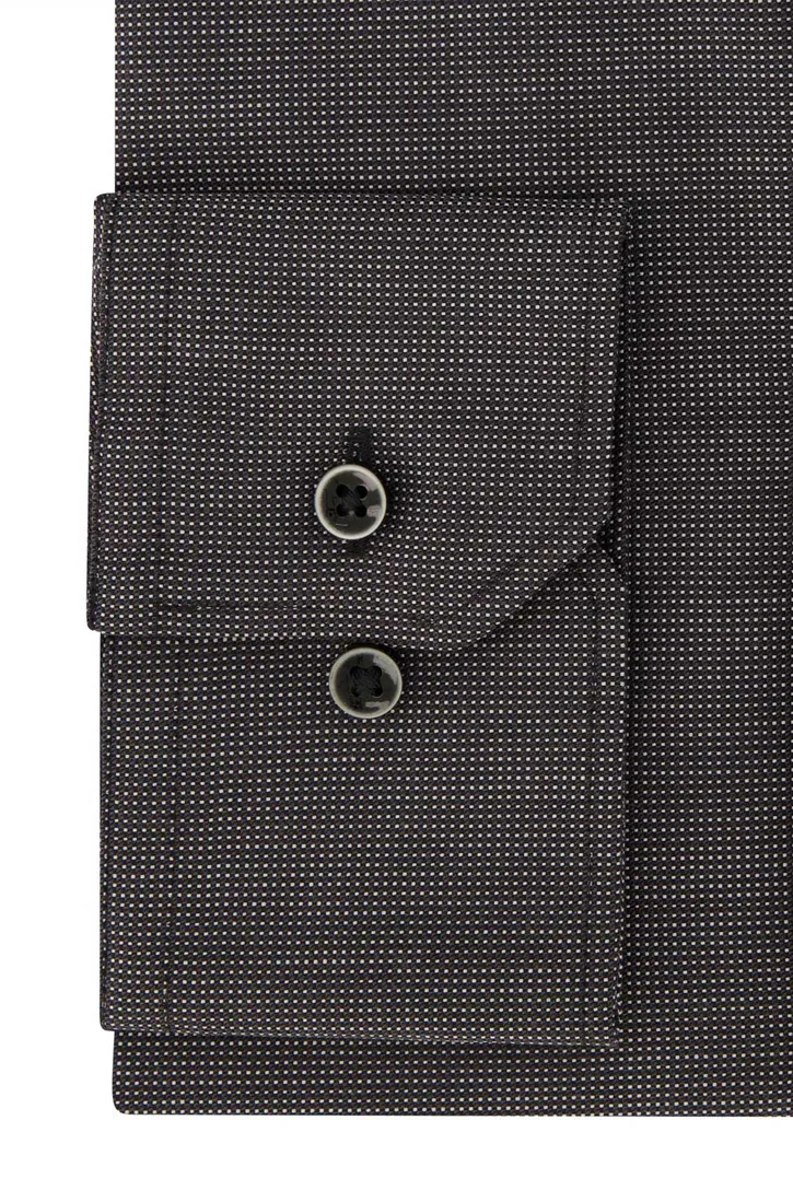 Katoenen Eterna donkergrijs overhemd Comfort Fit gemêleerd