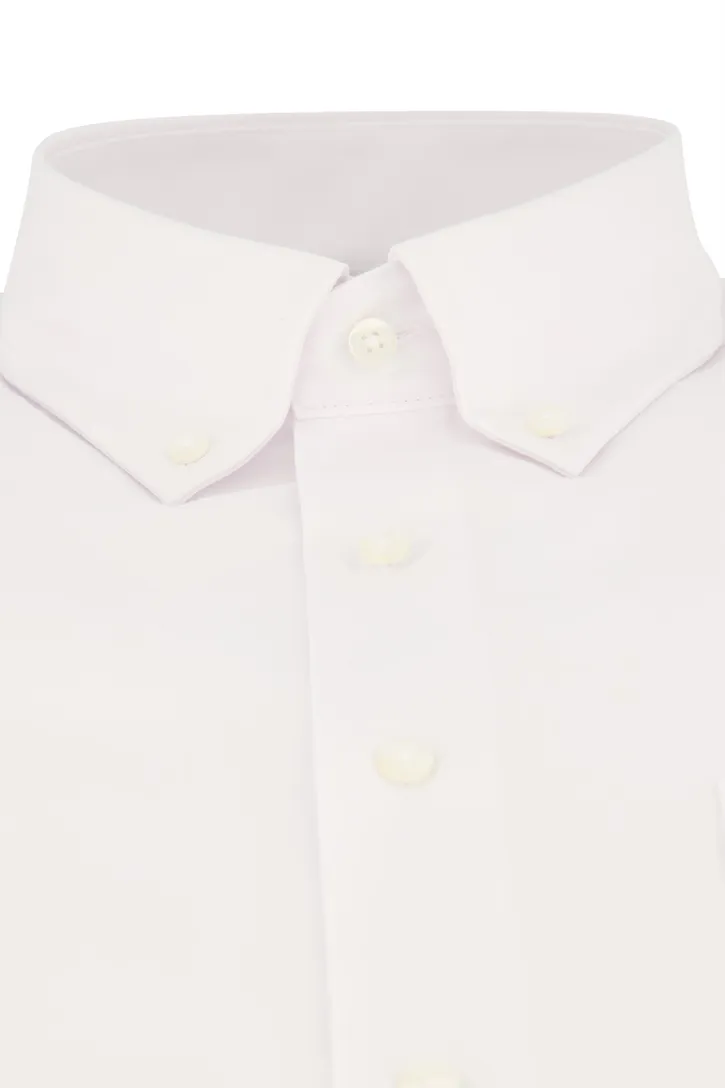 Eterna katoenen overhemd strijkvrij Comfort Fit wit button-down