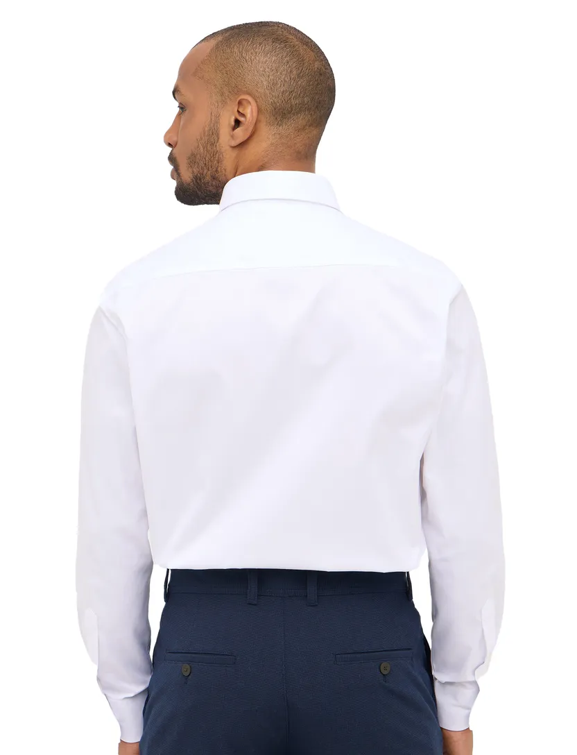 Eterna katoenen overhemd strijkvrij Comfort Fit wit button-down